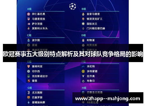 欧冠赛事五大级别特点解析及其对球队竞争格局的影响